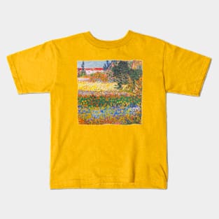 Vintage French Floral Cottage Garden Flowers Van Gogh Kids T-Shirt